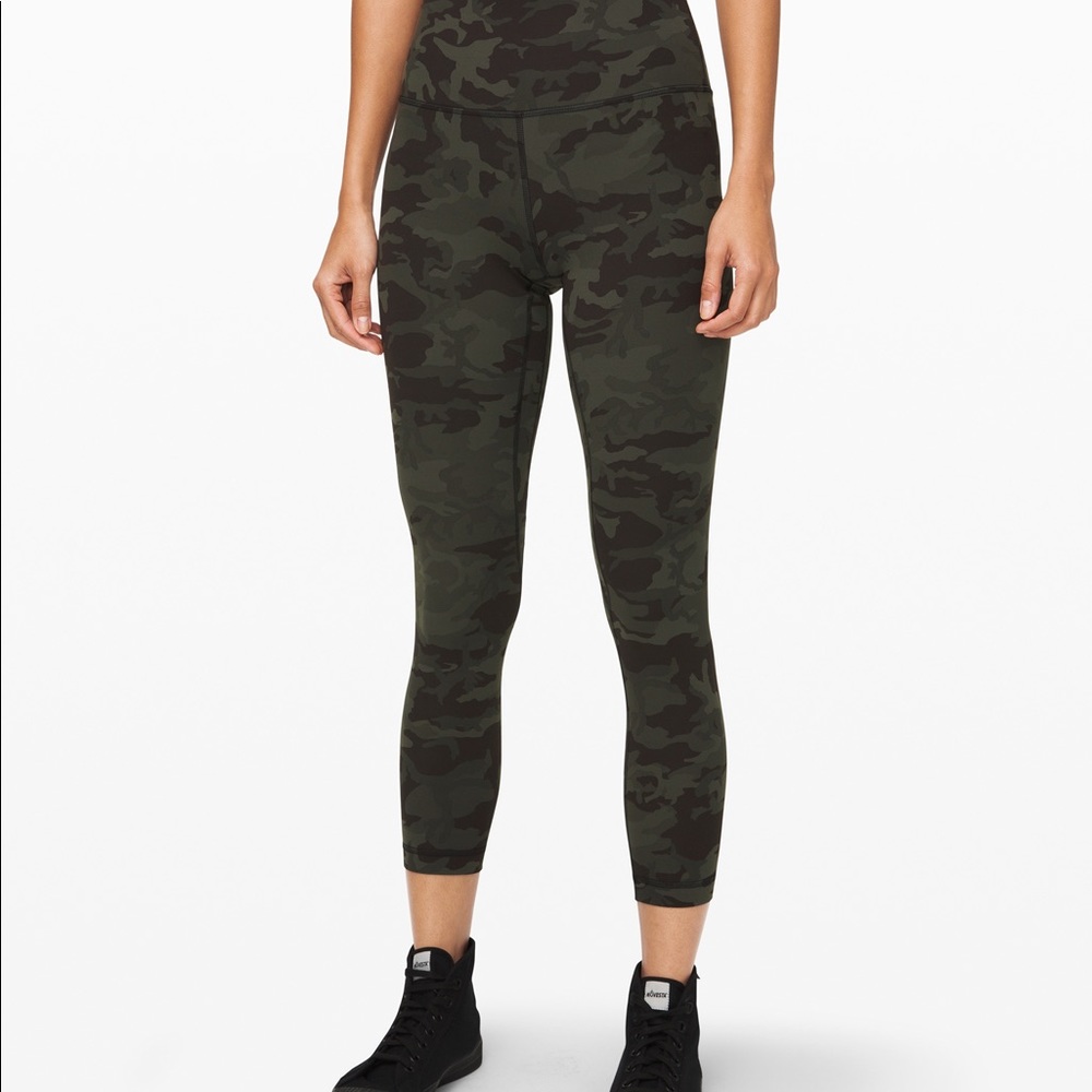Lululemon Wunder Under Green Camo Leggings